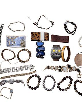 24 Piece Mixed Lot Bracelets & Bands EUC Unbranded